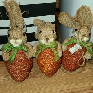 💥💥 3 Pier One Carrot Bunnies! NEVER USED 💥
